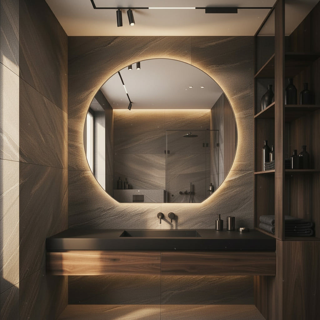 Cut-bottom Round Mirror