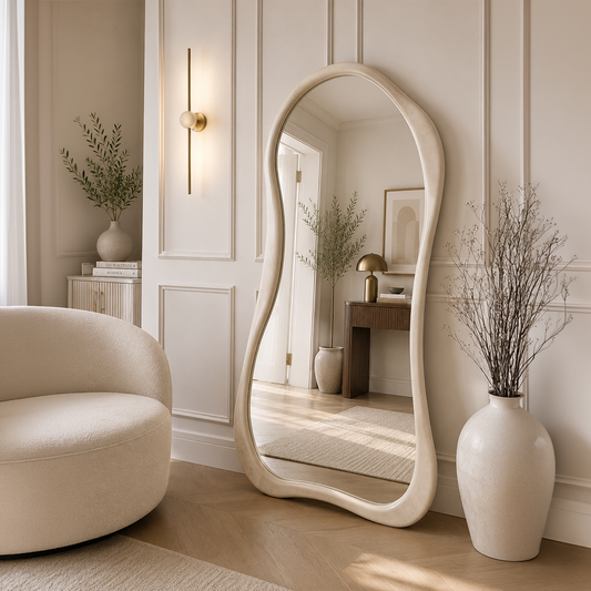 Wooden Framed Serene Curve Mirror