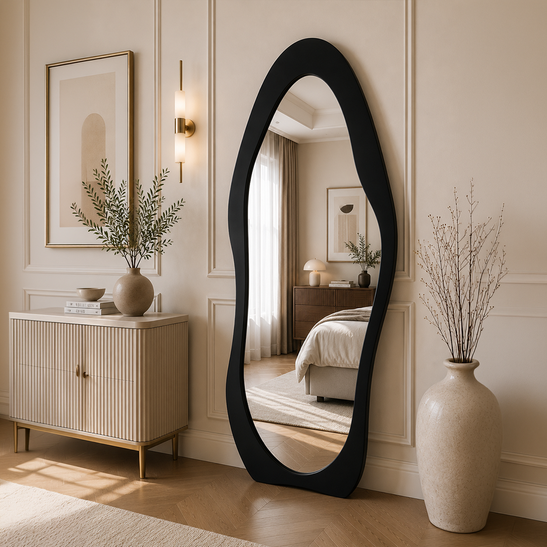 Wooden Frame Irregular Mirror