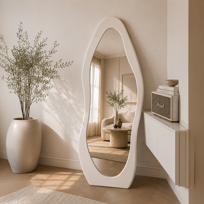Wooden Frame Irregular Mirror