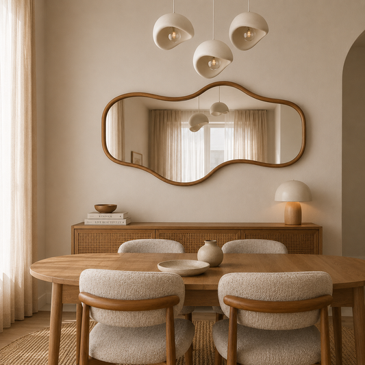 Wooden Frame Cloud Mirror