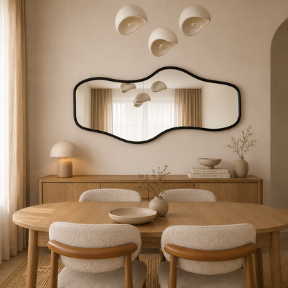 Wooden Frame Cloud Mirror