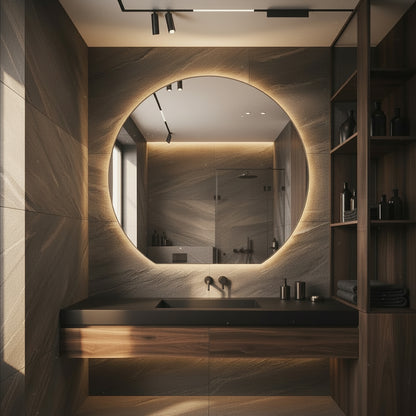Cut-bottom Round Mirror